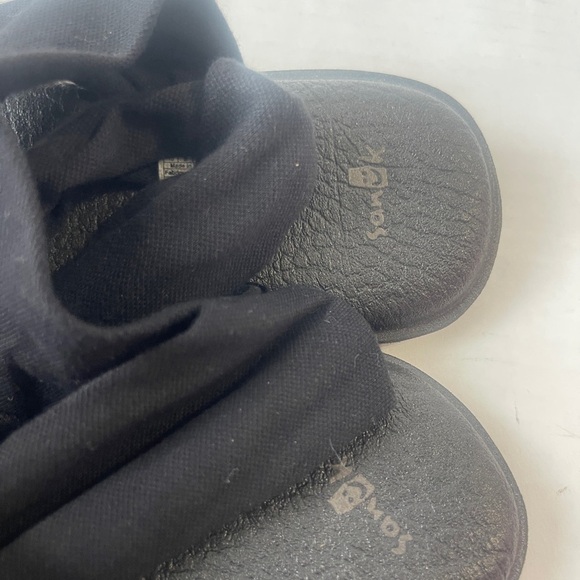 Sanuk Size 10 Women's Yoga Sling 2 Sandals Black Boho Beach Comfort Sole - Picture 4 of 6